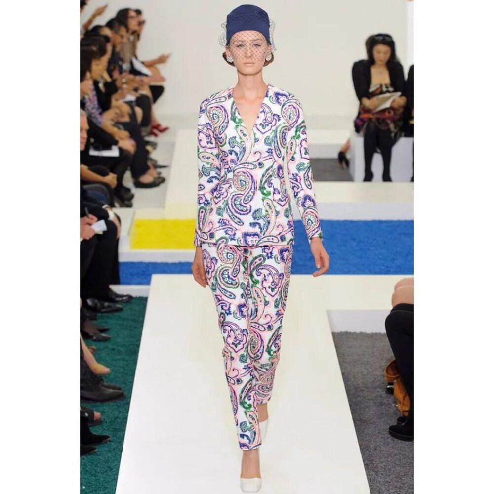 Jil Sander Paisley Cotton Blazer Jacket Size FR 44 / US 12 Multicolour